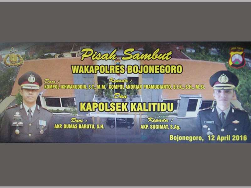Besok, Serah Terima Jabatan Wakapolres dan Kapolsek Kalitidu
