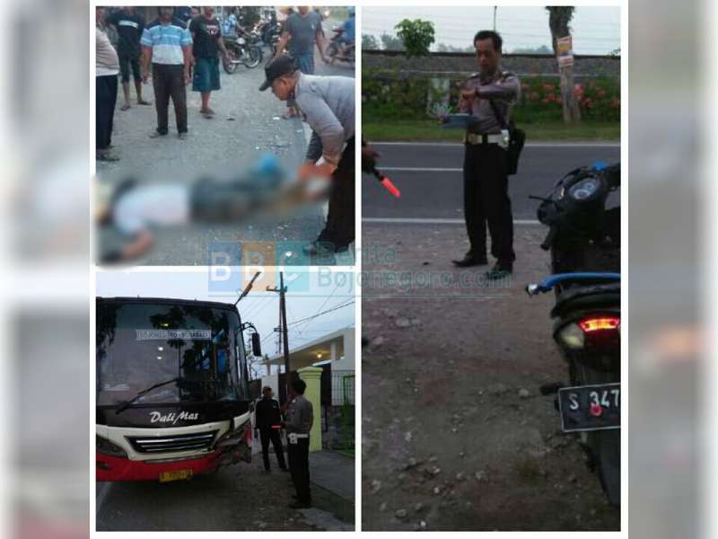 Motor vs Bus, Pengendara Motor Meninggal Dunia
