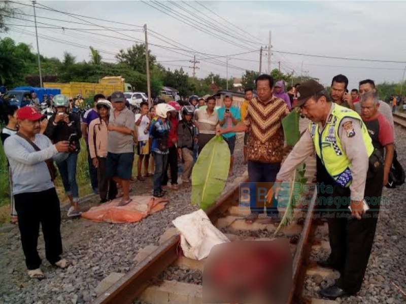 Kecelakaan Kereta Api Tabrak Pengendara Motor di Kecamatan Kalitidu