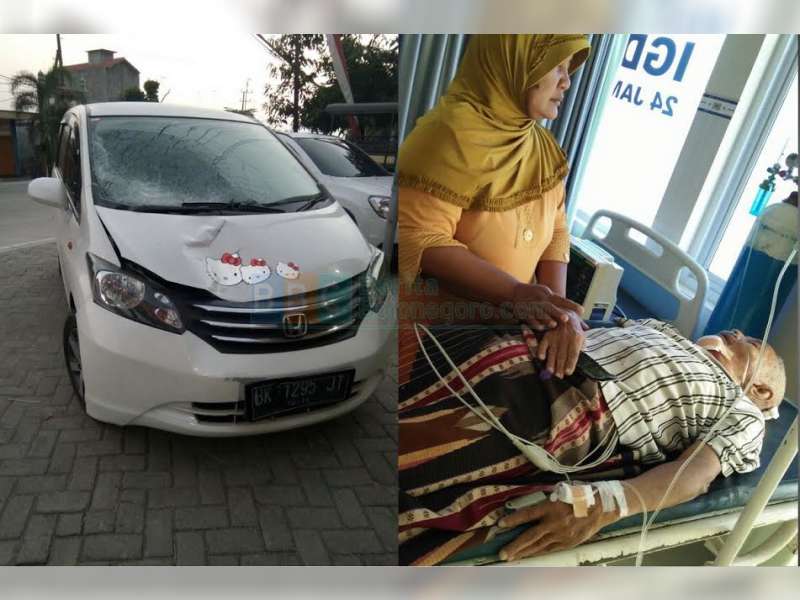 Seorang Kakek Tertabrak Mobil Saat Menyebrang Jalan di Kalitidu
