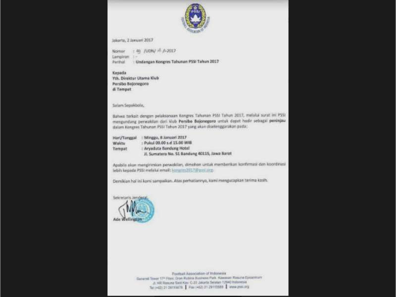 Kongres PSSI Digelar Besok, Persibo Sudah Dapat Undangan Resmi