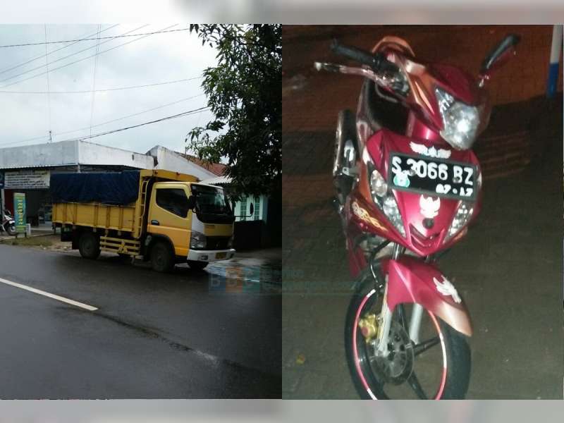Hindari Truk, Pengendara Sepeda Motor Terjatuh di Bahu Jalan