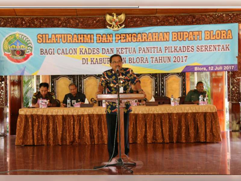Bupati Blora Beri Arahan Bagi Calon Kades dan Ketua Panitia Pilkades Serentak&nbsp;