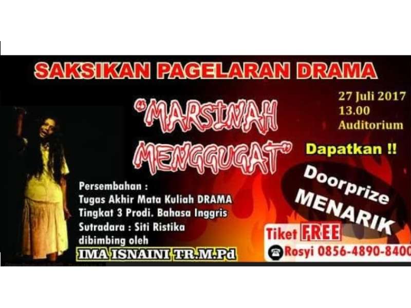Besok, IKIP PGRI Bojonegoro Pentaskan Marsinah Menggugat