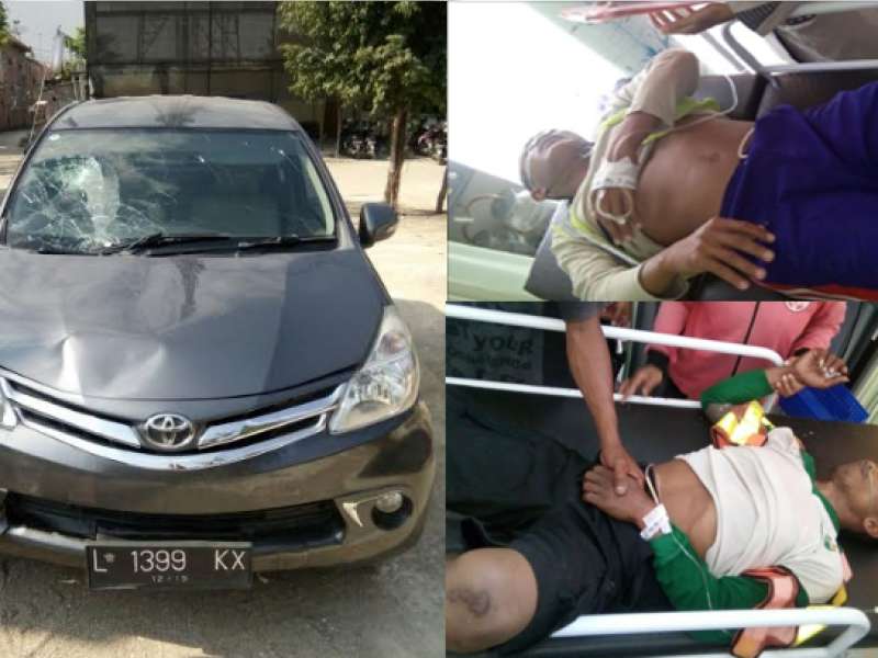 Sopir Ngantuk, Mobil Avanza Tubruk Dua Warga Pengatur Lalu Lintas di Kalitidu