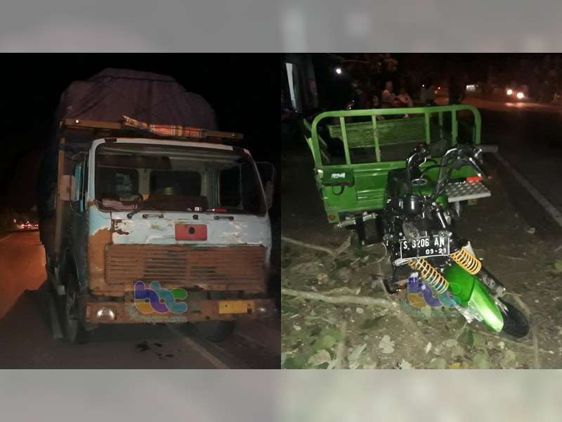 Diduga Pengemudi Mengantuk, Truk Tabrak Viar di Kalitidu, 2 Orang Luka-Luka