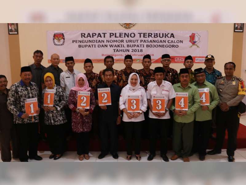 KPU Bojonegoro Tetapkan Nomor Urut Pasangan Calon Bupati - Wakil Bupati