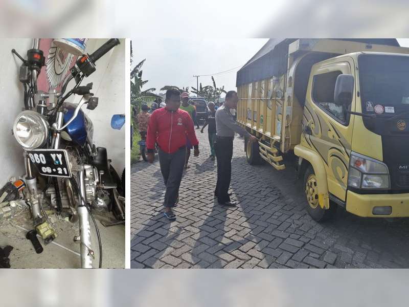 Ambil Haluan Terlalu ke Kanan, Motor Tabrak Truk, Pengendara Motor Luka Berat