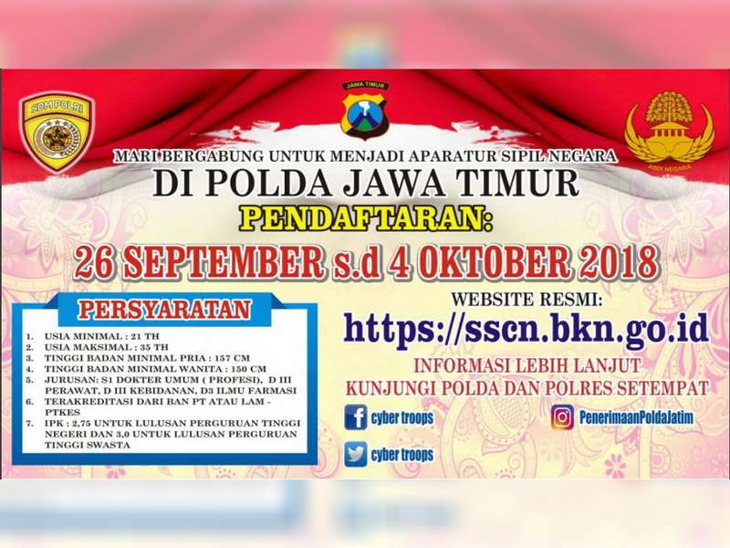 Inilah Formasi dan Persyaratan Pelamaran CPNS POLRI Tahun 2018