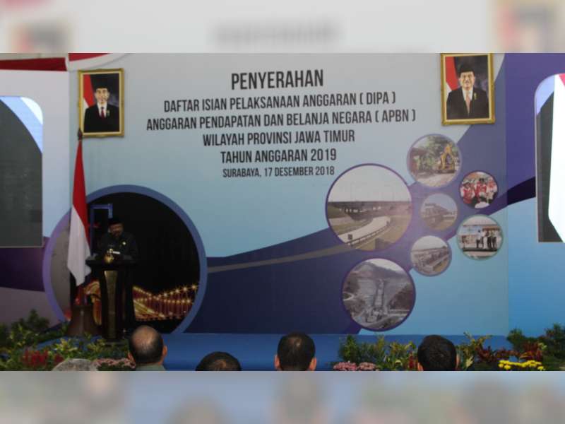 Bupati Bojonegoro Hadiri Acara Penyerahan DIPA APBN Wilayah Jatim 2019, di Surabaya
