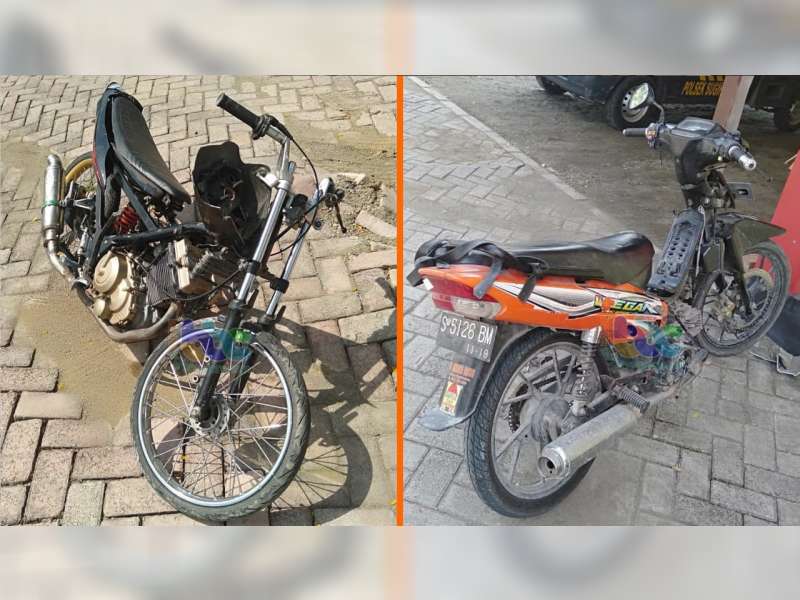 Satria Tubruk Vega di Sugihwaras Bojonegoro, Pengendara Vega Patah Tulang Kaki