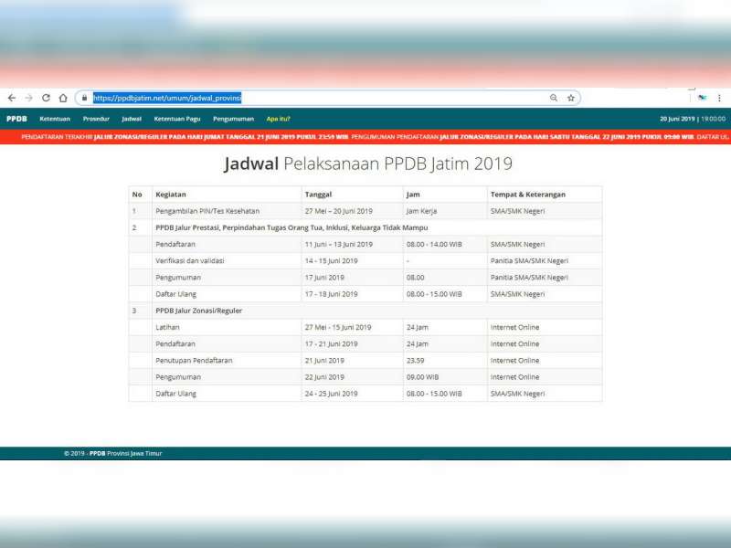 Penutupan Pendaftaran PPDB Online Jenjang SMA dan SMK Provinsi Jawa Timur, Diundur!