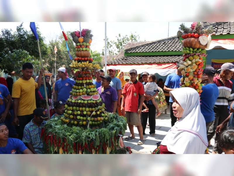 Kirab Ancak dan Kroyokan Meriahkan Tradisi Sedekah Bumi Desa Bogorejo Blora