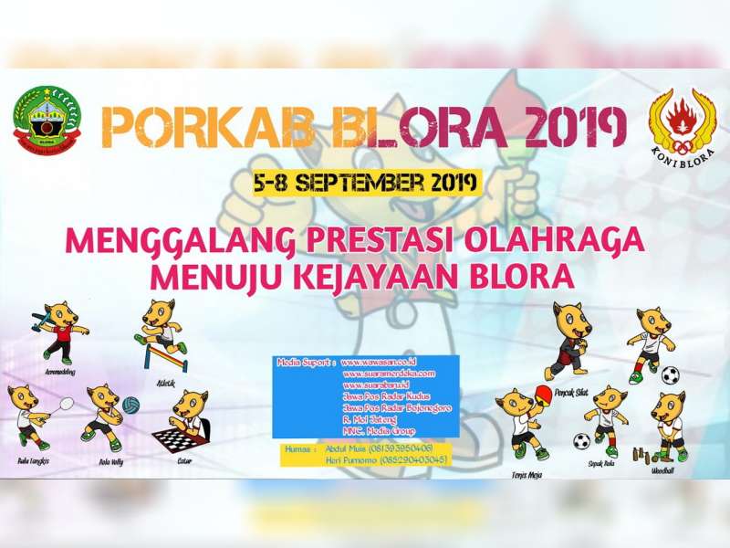38 Nomor Pertandingan dari 10 Cabang Olahraga, Dipertandingkan dalam Porkab Blora