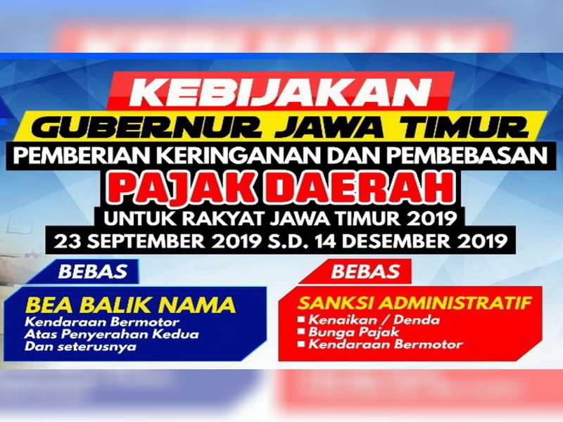 Pemprov Jatim Kembali Bebaskan Sanksi Denda, Pajak Kendaraan Bermotor