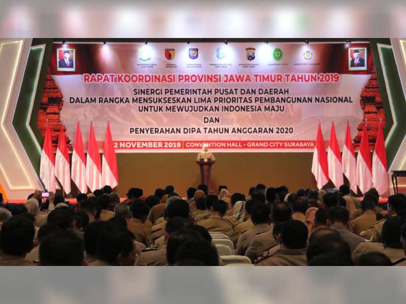 Hadiri Rakor Tingkat Provinsi Jatim, Bupati Bojonegoro Terima DIPA Tahun Anggaran 2020