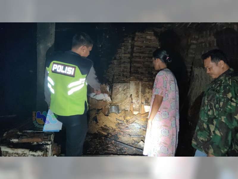 Diduga Akibat Bediang, Kandang Sapi Milik Warga Kanor Bojonegoro Terbakar