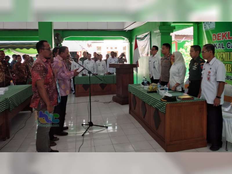 Bupati Bojonegoro Hadiri Deklarasi Damai Pilkades Serentak 2020, di Padangan