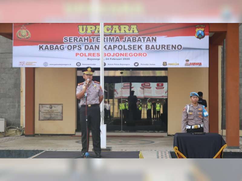 Kapolres Bojonegoro Pimpin Serah Terima Jabatan Kabag Ops dan Kapolsek Baureno