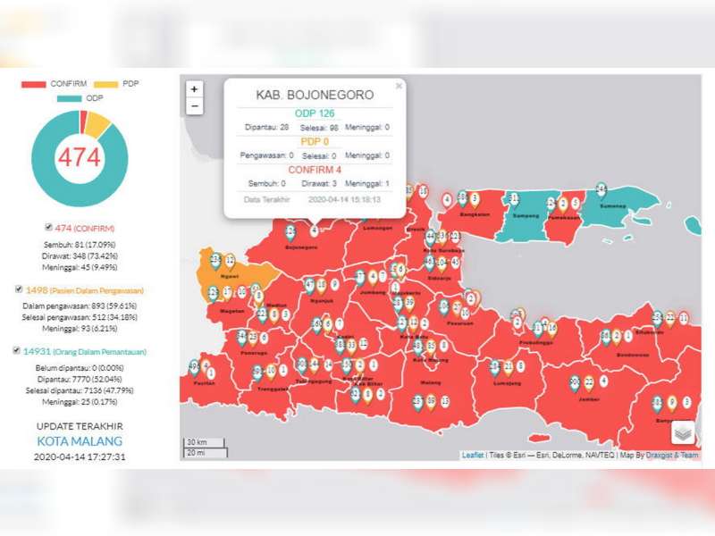 Tambah Lagi 1 Orang, Warga Bojonegoro yang Positif Covid-19 Jadi 4 Orang, Meninggal 1 Orang