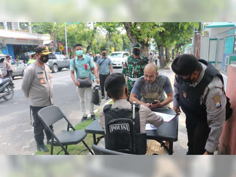 Kapolres Bojonegoro, AKBP EG Pandia, Pimpin Operasi Yustisi Protokol Kesehatan Covid-19