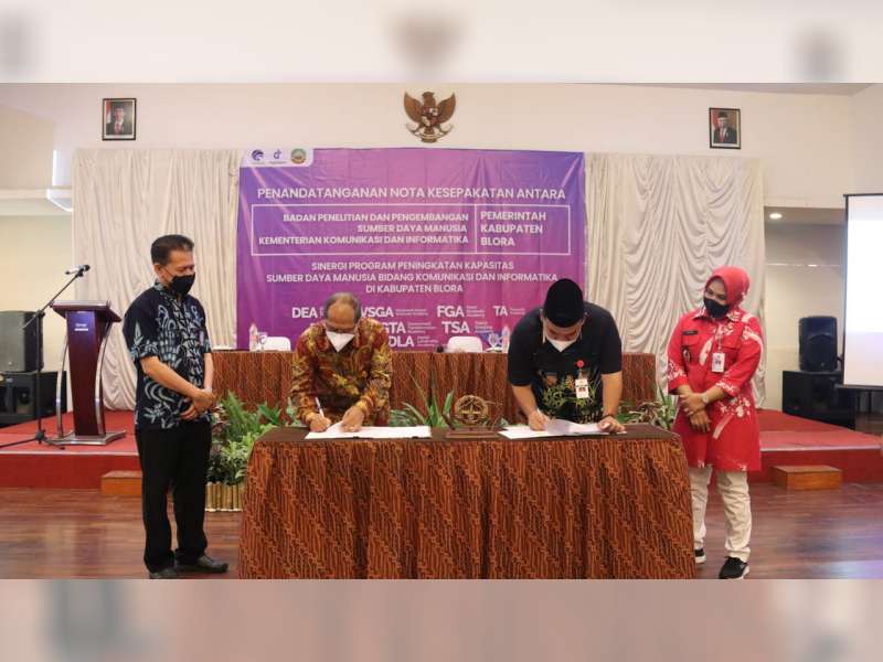 Pemkab Blora Tanda Tangani MoU dengan Balitbang SDM Kemenkominfo