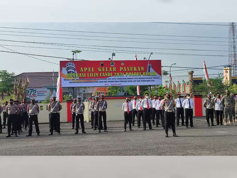 Polres Blora Laksanakan Apel Gelar Pasukan Operasi Lilin Candi 2021