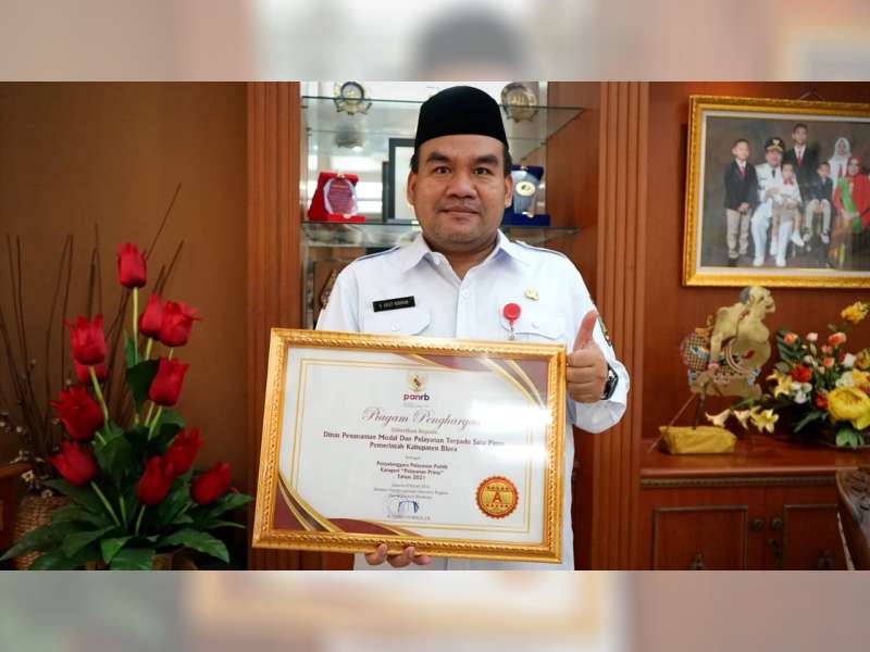 DPMPTSP Blora Raih Penghargaan Predikat A Kategori UPP Pelayanan Prima dari Menteri PANRB
