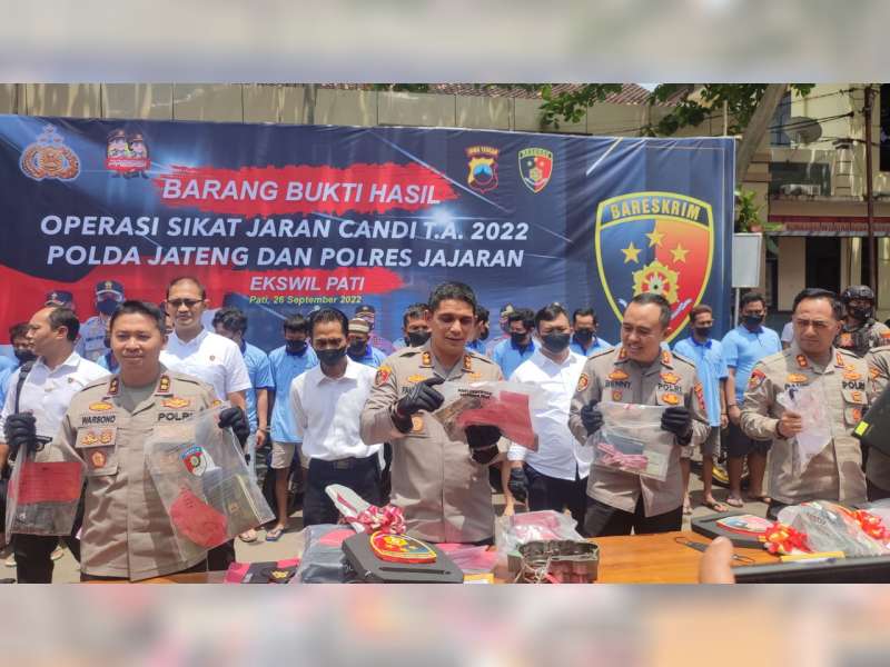 Ops Sikat Jaran Candi 2022, Polres Blora Tangkap 6 Tersangka dengan Barang Bukti 6 Motor