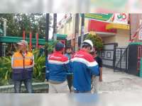 Diduga Imbas Pembangunan Trotoar, Pipa Jargas di Jalan Panglima Sudirman Bojonegoro Bocor