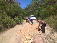 Pemkab&nbsp; Blora Tangani Sementara Jalan Rusak Parah di&nbsp; Desa Kepoh
