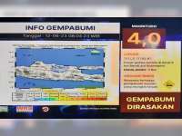 Gempa Bumi Berkekuatan 4.0 Magnitudo Terjadi di Barat Laut Bojonegoro