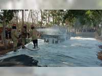 Sebuah Mobil Pikap Terbakar di Sukosewu, Bojonegoro