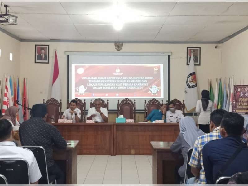 KPU Blora Sosialisasikan Titik Lokasi Larangan Kampanye dan Pasang APK Pemilu