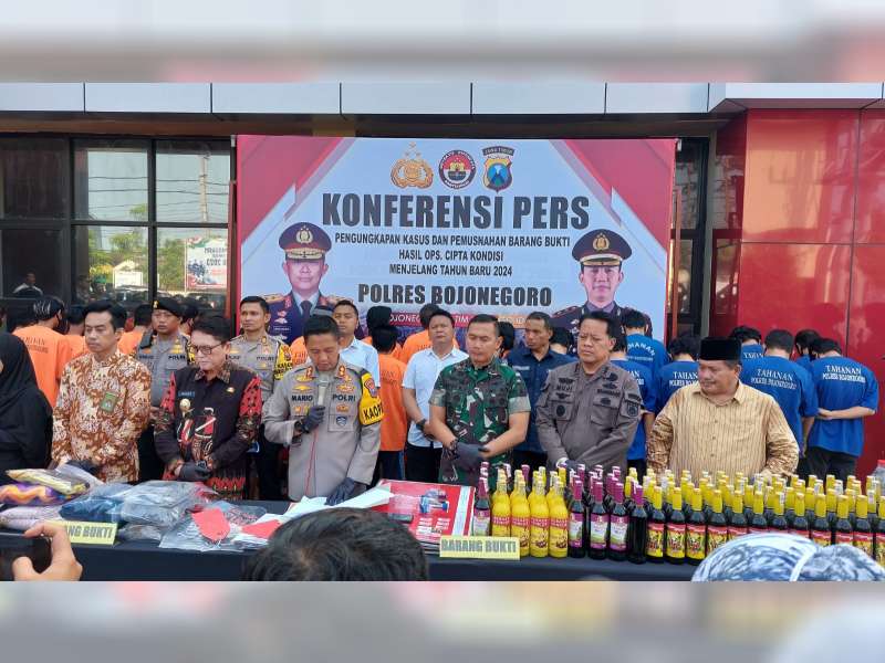 Sepanjang Tahun 2023, Polres Bojonegoro Berhasil Ungkap 552 Kasus Kriminal