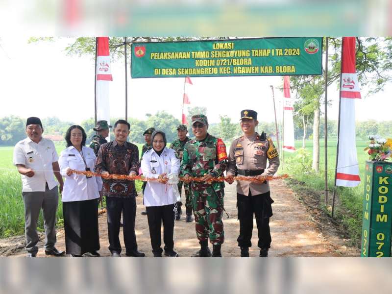 Lewat TMMD, Jalan Penghubung antar Desa di Wilayah Ngawen, Blora Rampung Dibangun