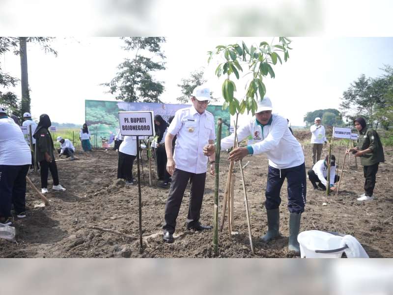Pj Bupati Bojonegoro Adriyanto Hadiri Peringatan Hari Menanam Pohon Indonesia di Embung Babo