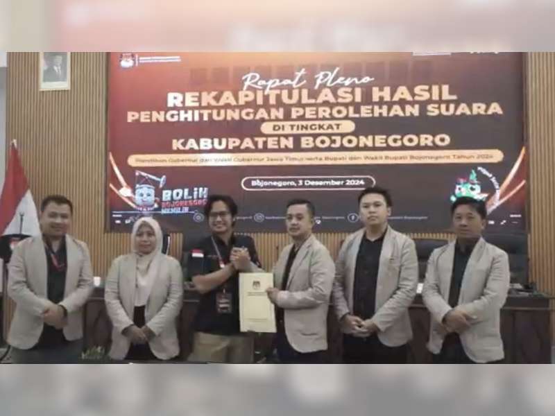 Rekapitulasi Hasil Penghitungan Suara Pilkada Bojonegoro, Teguh-Farida 10,66 Persen, Wahono-Nurul 89,34&nbsp;Persen