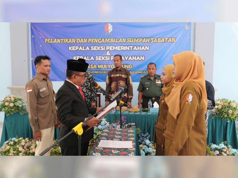 Pemerintah Desa Mulyoagung, Bojonegoro Kota, Lantik Kasi Pemerintahan dan Kasi Pelayanan