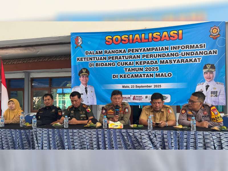 Satpol PP Bojonegoro Gelar Sosialisasi Gempur Rokok Ilegal di Kecamatan Malo