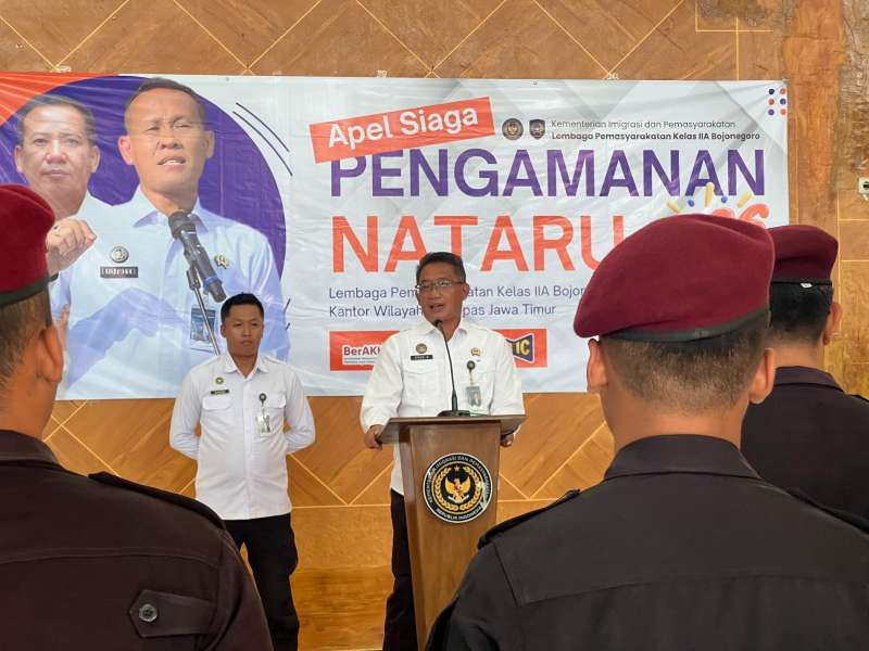 Lapas Bojonegoro Gelar Apel Siaga Pengamanan Nataru Bareng TNI-Polri