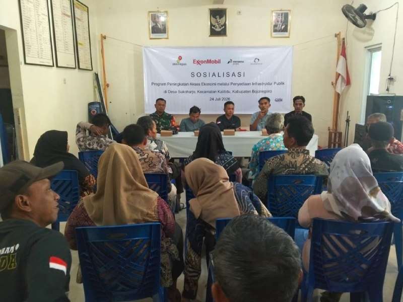 Warga Leran dan Sukoharjo Kalitidu Bersama-sama Bangun Infrastruktur Publik